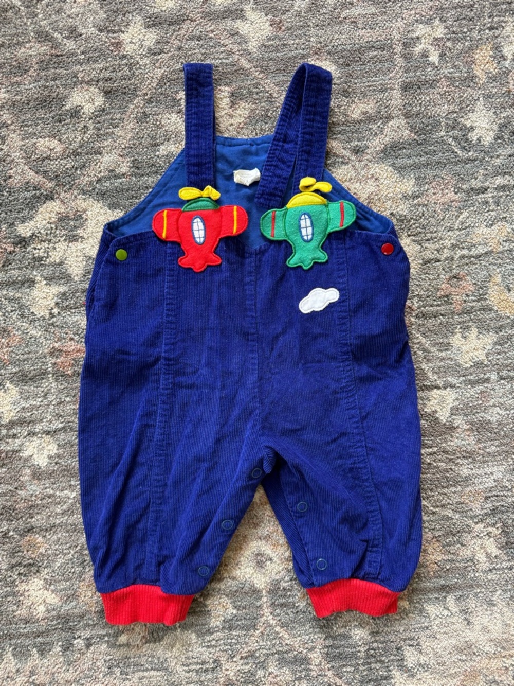 Vintage Blue Carters Popsicle Corduroy Baby Overalls Size 3-6M